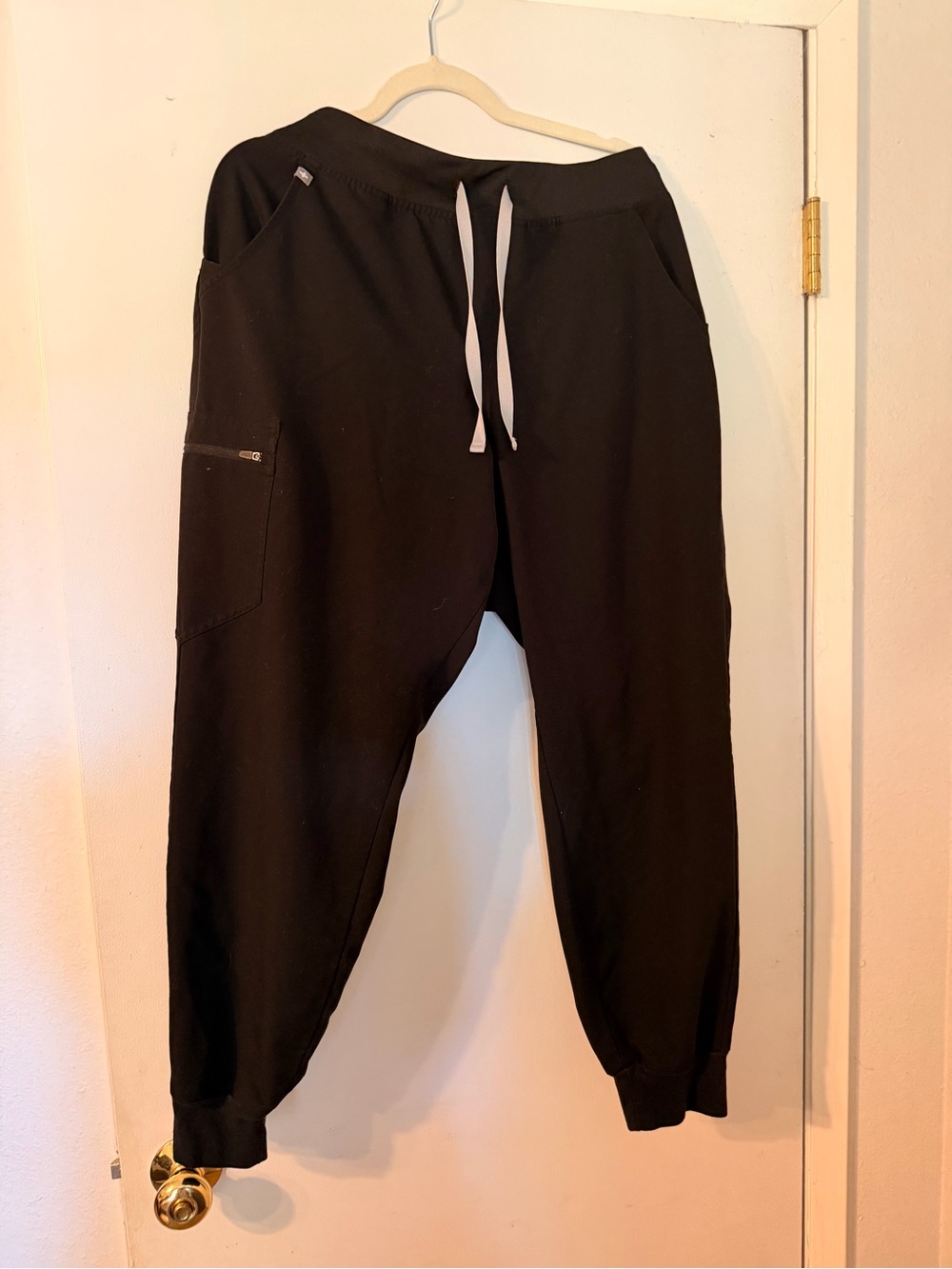 Figs Black Jogger Pants with White Drawcord